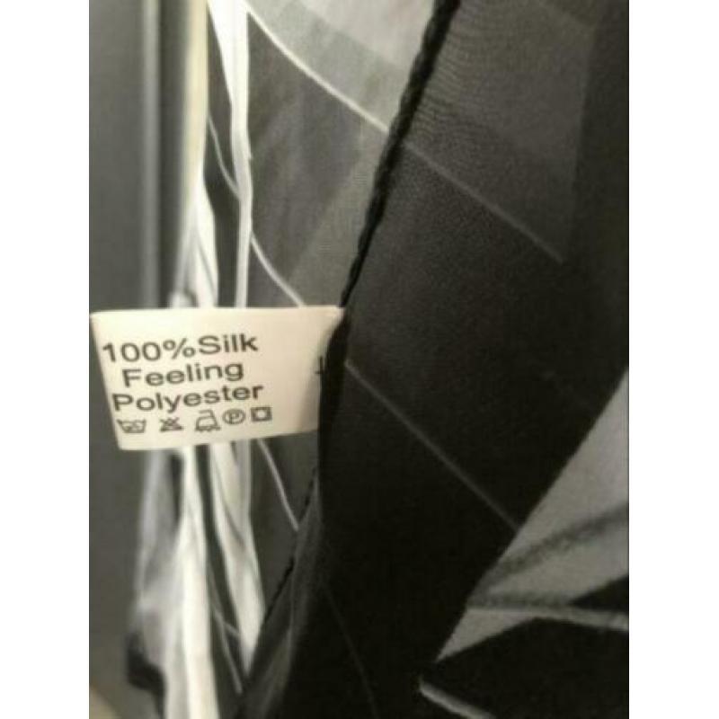 Polyester sjaal - 50x153 cm - zwart / grijs geprint