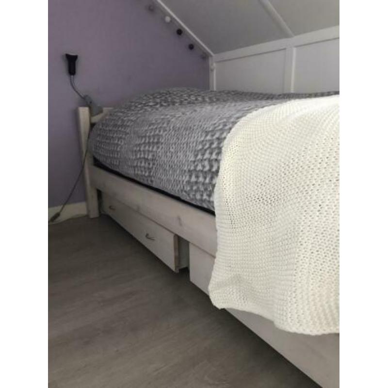 Flexa white wash bed 90x200
