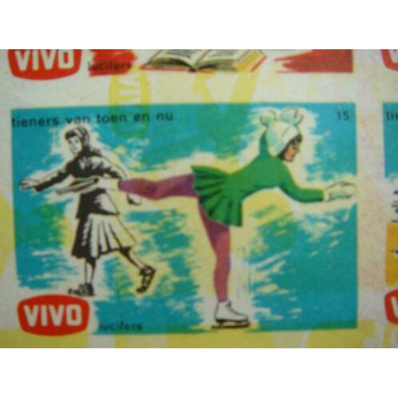 origineel drukvel VIVO lucifers reclame met vintage plaatjes