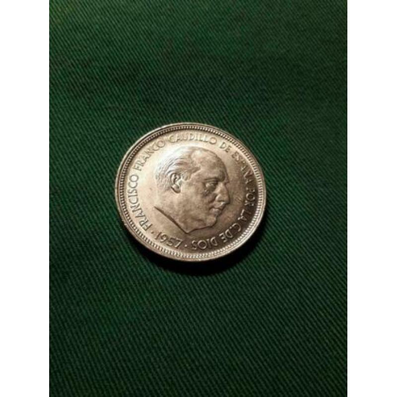 3 munten Spanje 50 pesetas 1957-1975