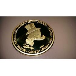 Walt Disney Gouden Dagobert Duck First Euro Munt 999 verguld