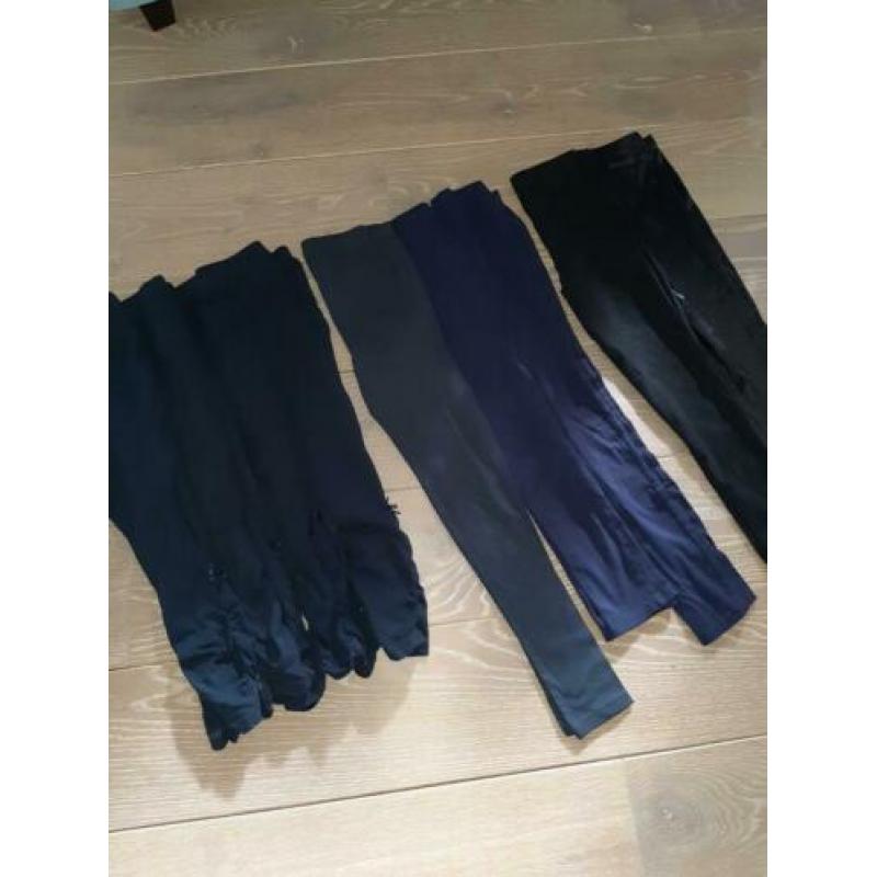 9 leggings maat 140 7x blauw 2x zwart