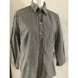 Maat 42 - part two - zwart / wit katoenen blouse/shirt