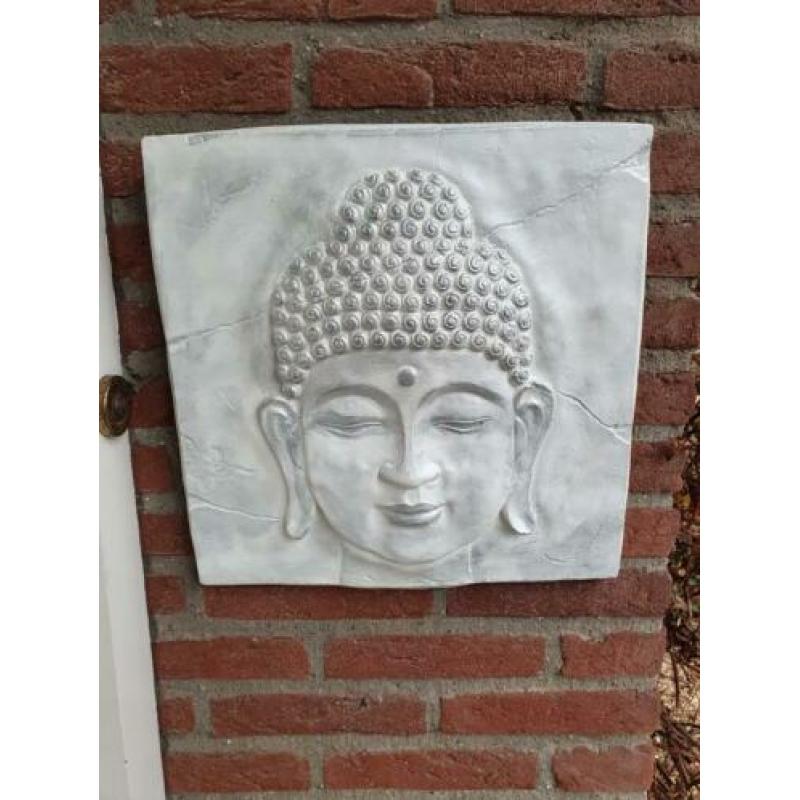 NIEUW! Wand bord/ plaat/ beeld/ buddha/ boeddha beton/cadeau