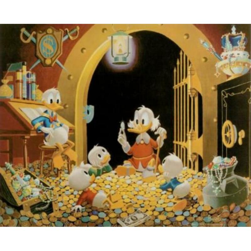 Walt Disney Gouden Dagobert Duck First Euro Munt 999 verguld