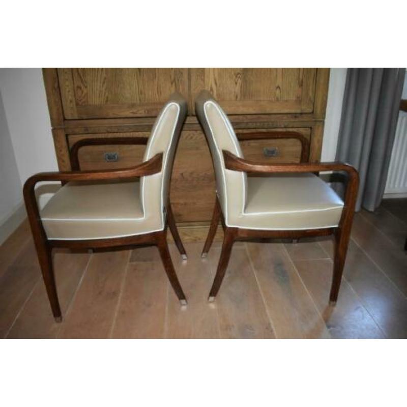 Bannink topkwaliteit eetkamerstoelen/stoelen beige leer zgan
