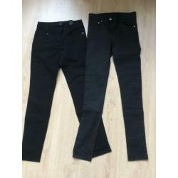 2 zwarte jeans broeken hm, 27/32 en 27.