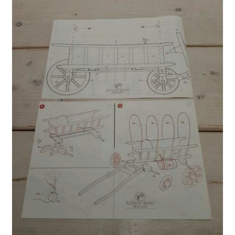 Houten modelbouw Country Wagon 1850 compleet