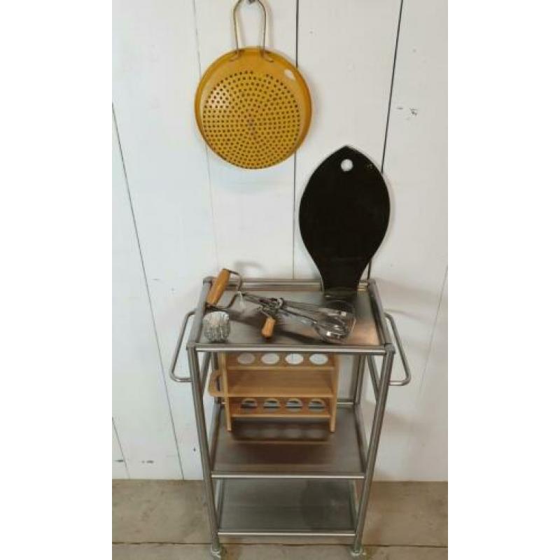Vintage serveerwagen / keukentrolley