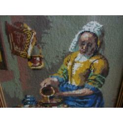 Borduurschilderij - Melkmeisje van Vermeer