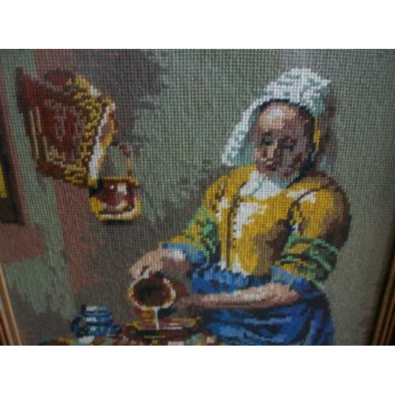 Borduurschilderij - Melkmeisje van Vermeer