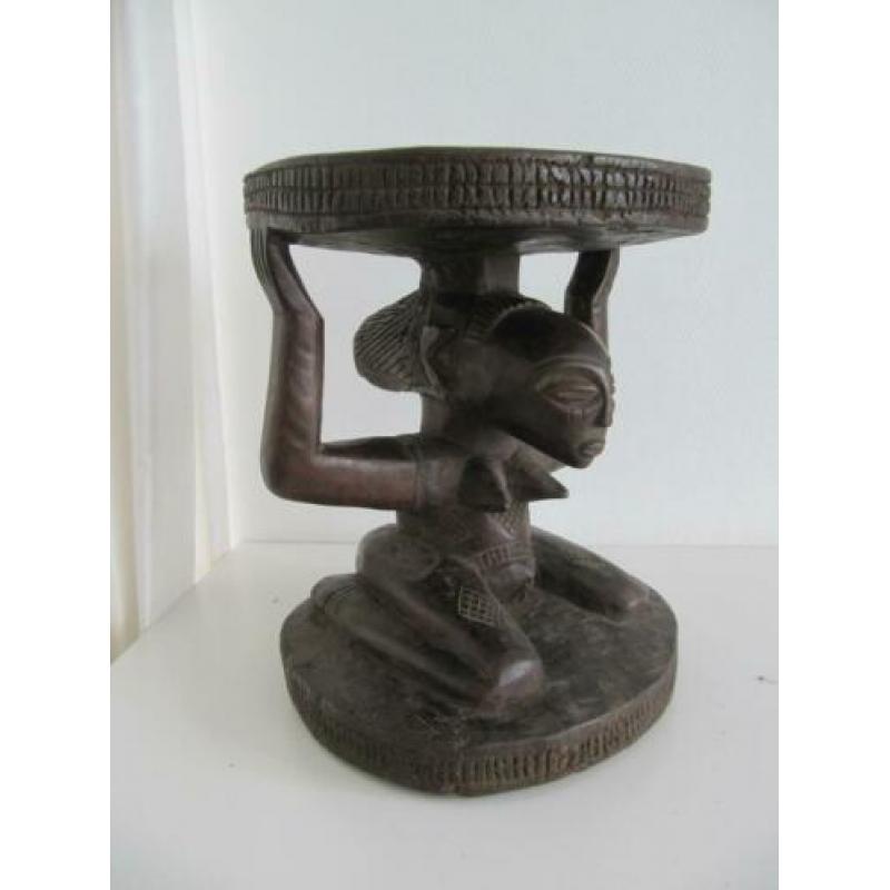 HEMBA Tabouret Kruk Afrikaanse tribale etnische kunst 1950