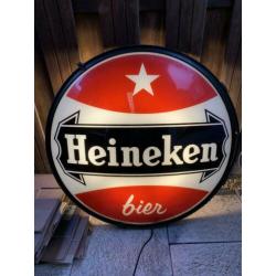 Zeer oude Heineken lichtbak met rode logo jaren 70 eenzijdig