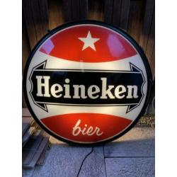 Zeer oude Heineken lichtbak met rode logo jaren 70 eenzijdig