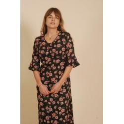 VNTG - Vintage jaren 70 jurk M bloemenjurk 38 seventies maxi