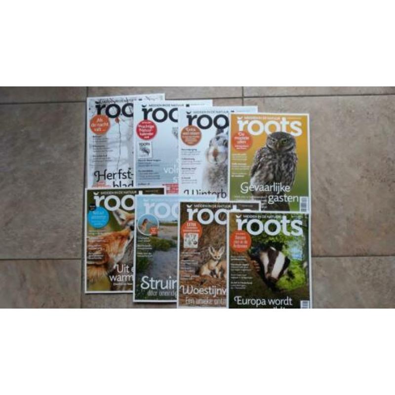 Acht bladen (opeenvolgend) natuur-tijdschrift Roots