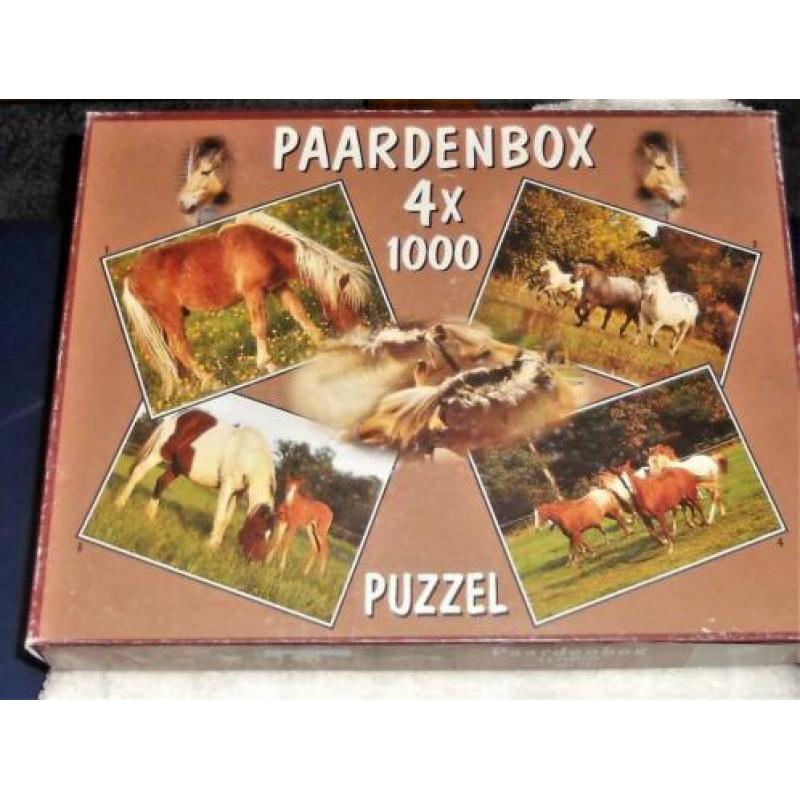 ''Paardenbox'' 4x 1000 stukjes met mooie plaatjes
