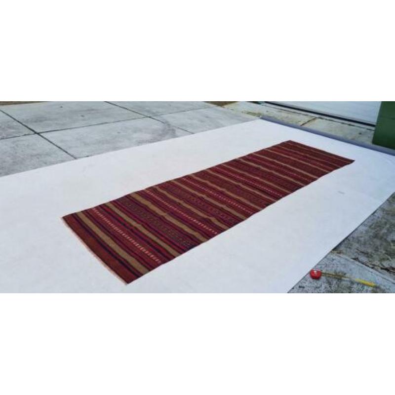 Vintage kelim kleed loper 378x102 cm vloerkleed tapijt kelim