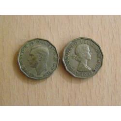 Engeland - Three pence - 1942 en 1962