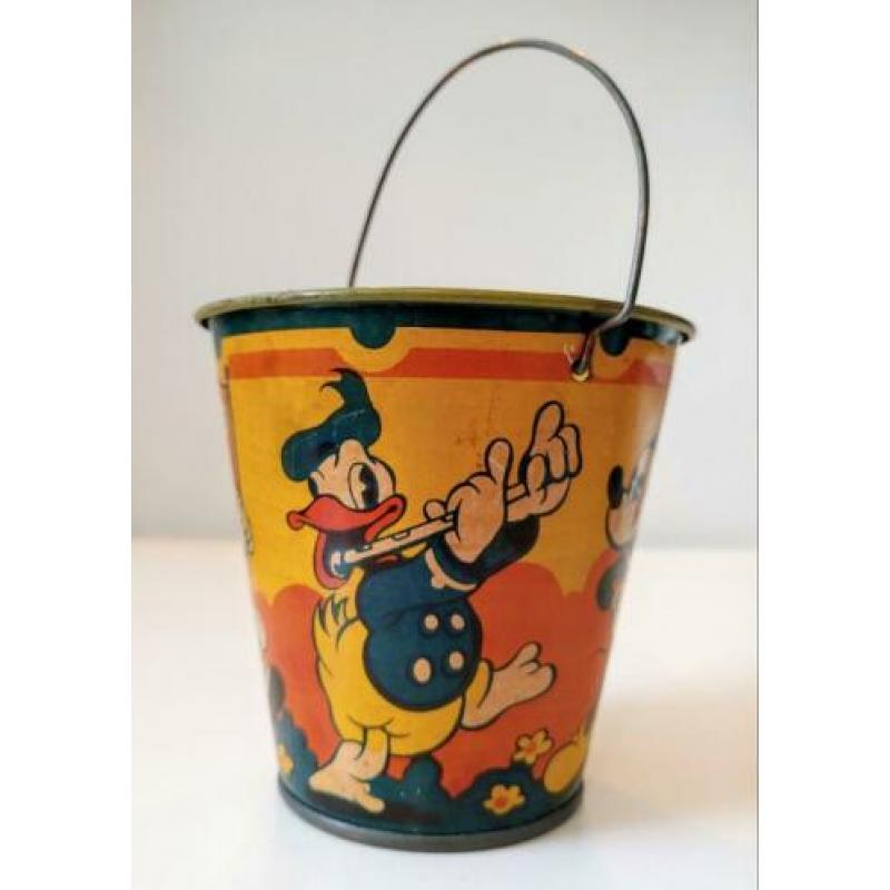Blikken Mickey Mouse Donald Duck Disney speelgoed emmertje b