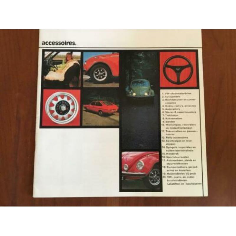 Zeldzame folder Volkswagen Accessoires 1974 Kever 411`Passat
