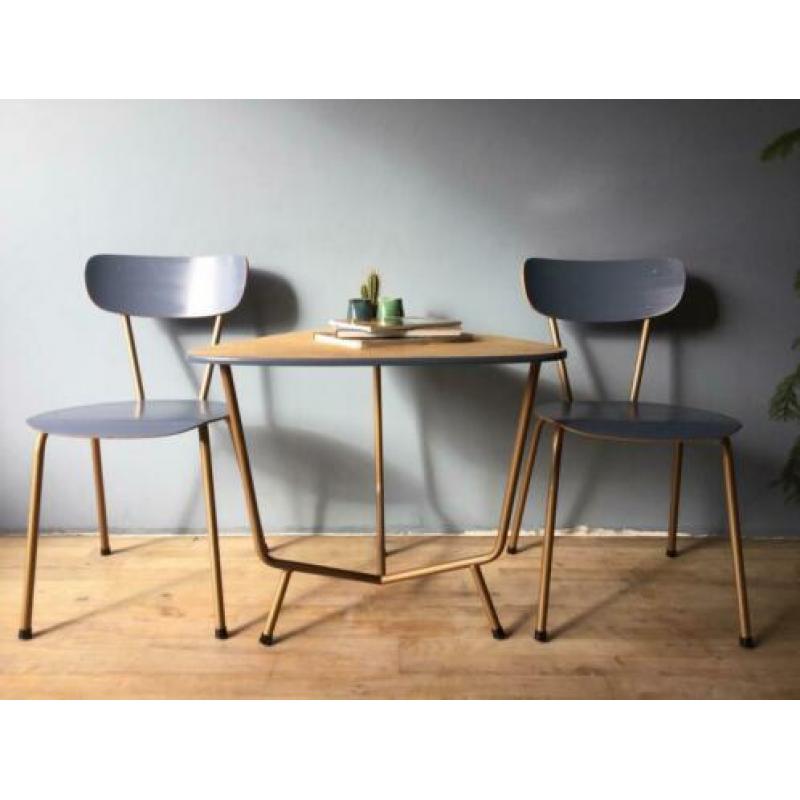 Vintage jaren’50 design Rietveld setje tafel + 2 stoeltjes