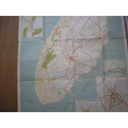 Kaart van Texel VVV 1962 landkaart zeekaart vintage oude