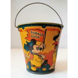 Blikken Mickey Mouse Donald Duck Disney speelgoed emmertje b