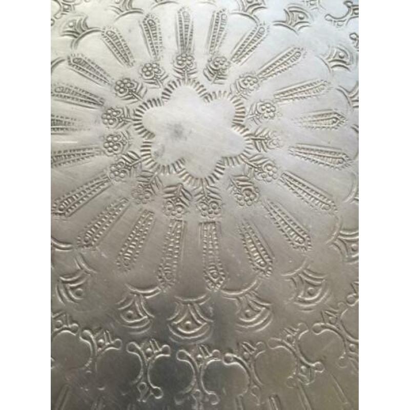 Groot 60 cm doorsnede metalen dienblad, Marokkaanse schaal