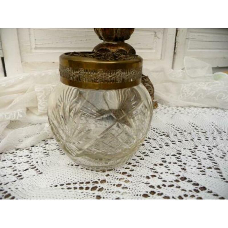 Antieke kristal Rozen bowl Bloemensteker.