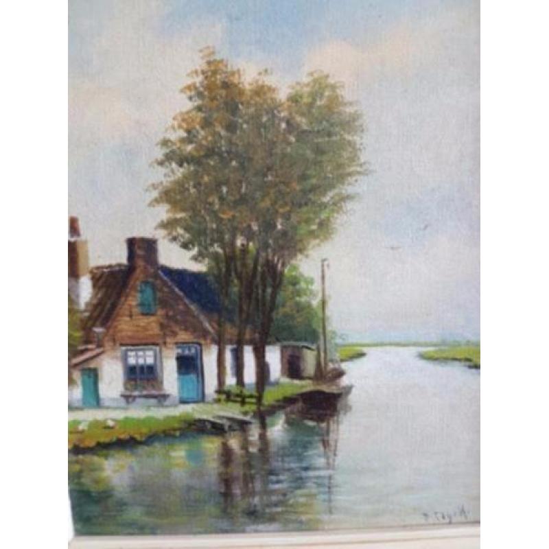 Olieverf schilderij Piet Clijnk Zaanstreek