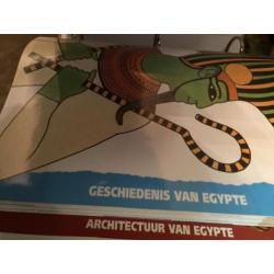 4 Egyptische ringband mappen met losse bladen