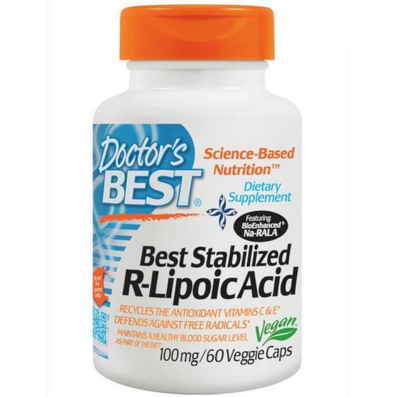 Doctors Best Best gestabiliseerde r liponzuur 100 mg (60 Veggie Caps) Doctor apos s Best