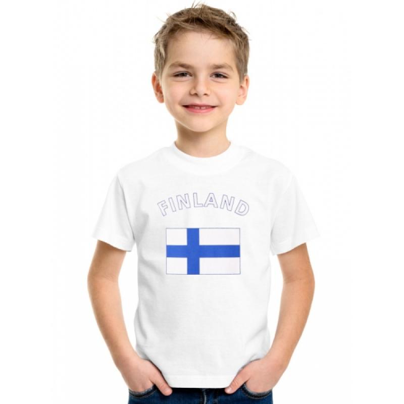 Landen kinder t shirt vlag Finland Shoppartners Hoge kwaliteit